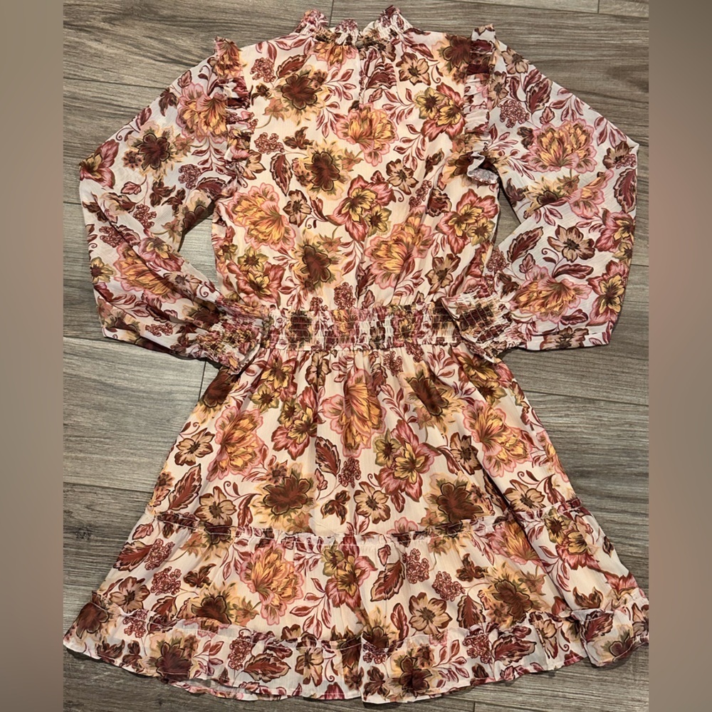 Anthropologie Greylin Floral Ruffle Smocked Waist Dress XS - Picture 2 of 10